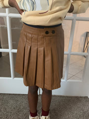Leather Pleated Skirt